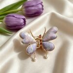 blush cloud butterfly claw clip