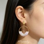 lavender bloom silk hoop earrings